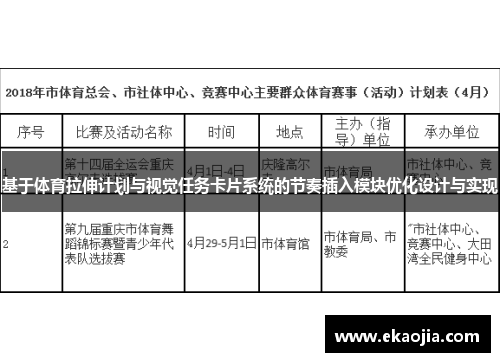 基于体育拉伸计划与视觉任务卡片系统的节奏插入模块优化设计与实现